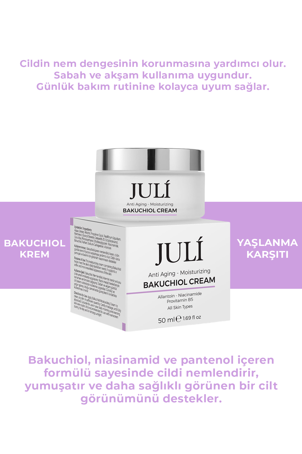 Yaşlanma Karşıtı ve Nemlendirici Bakuchiol Krem